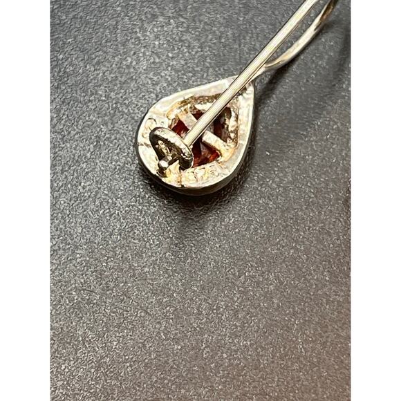 CW Charles Winston Teardrop Garnet and Sterling Silver Drop Earrings - Picture 8 of 9